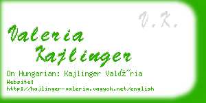 valeria kajlinger business card